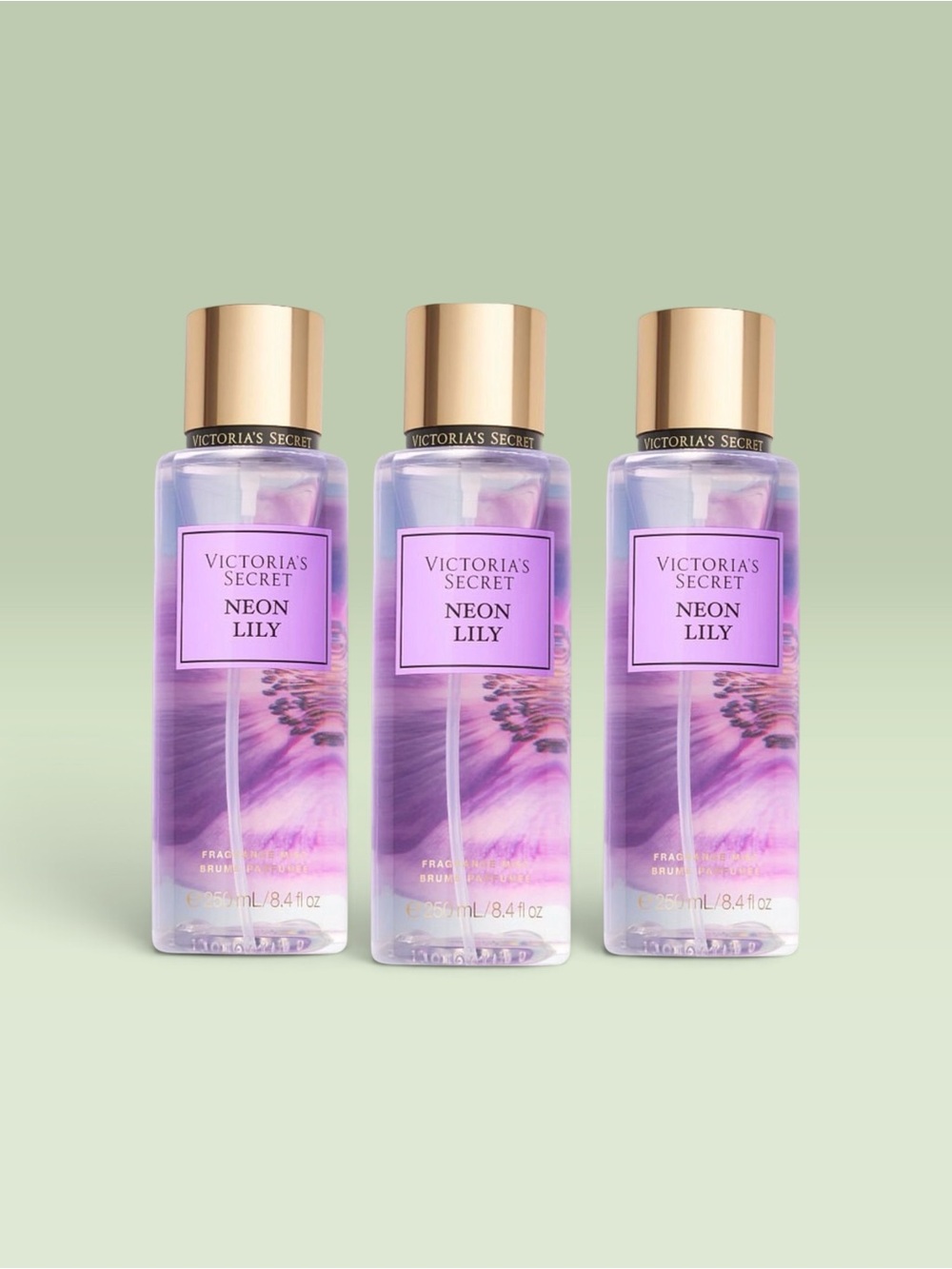 Victoria's Secret NEON LILY Fragrance Mist ~ 8.4 fl.oz. ( Lot of 3 )